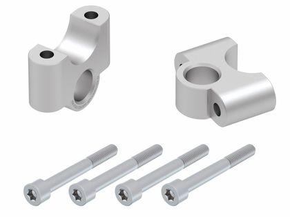 Rehausseur de guidon Hepco & Becker 35 mm - argent Ref : HBE04879A / 42356523 35 09 