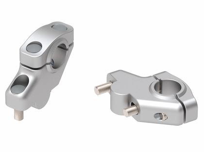 Rehausseur de guidon Hepco & Becker avec déport 30 mm de haut et 21 mm en arrière - argent Ref : HBE05001A / 4240961 00 09 HONDA 1300 CB 1300 - 2010 - 2012