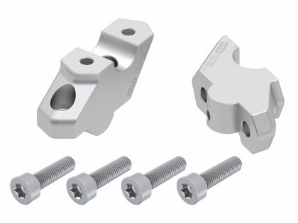 Hepco & Becker with a 30 mm height offset and 22 mm rear offset - silver Handlebar riser