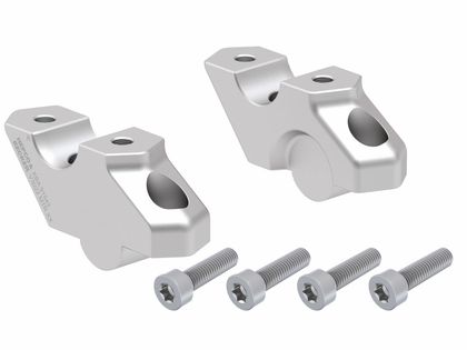 Hepco & Becker with a 30 mm height offset and 22 mm rear offset - silver Handlebar riser