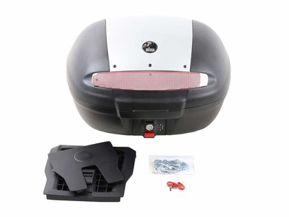 Hepco & Becker Journey 50 - silberner Verkleidung - mit Halterung - schwarz Top Case Universell