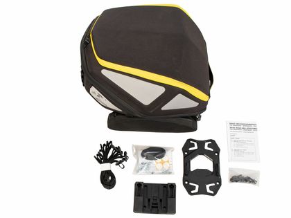 Sacoche de selle Hepco & Becker Royster - seatpad Basic inclus - noir avec fermeture éclair jaune Universel Ref : HBE05707A / 640819 00 07 