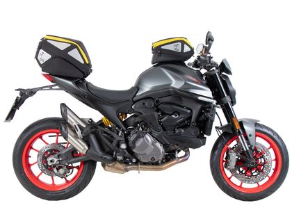 Sacoche de selle Hepco & Becker Royster - seatpad Basic inclus - noir avec fermeture éclair jaune Universel