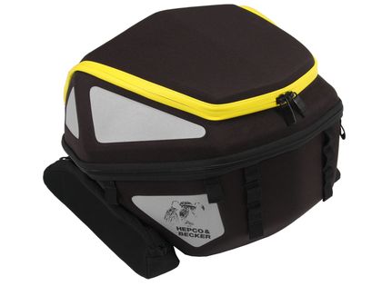 Sacoche de selle Hepco & Becker Royster - seatpad Basic inclus - noir avec fermeture éclair jaune Universel