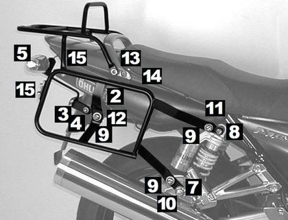 Hepco & Becker mit Seitenkofferhalterung - schwarz Halterung für Topcase