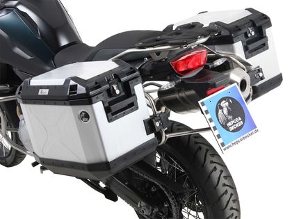 Hepco & Becker Cutout - silver/stainless steel Side case holder Ref : HBE06106A / 6516520 00 22-00-40 BMW 850 F 850 GS ADVENTURE ABS (0K01) - 2019 - 2023