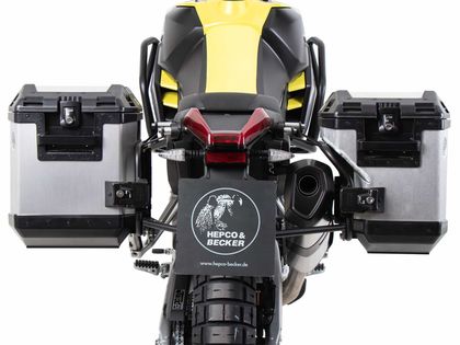 Valise Hepco & Becker Kit complet Xplore avec support Cutout - noir/argent