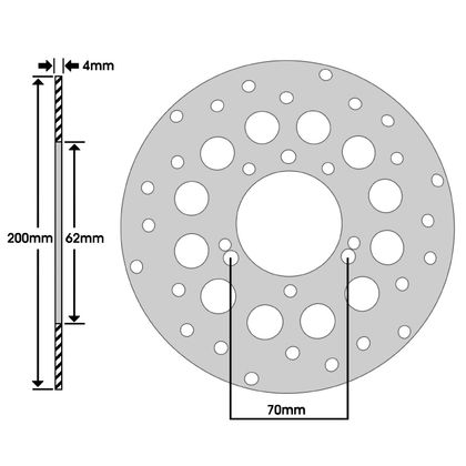 Disque de frein Rond IGM EXT 200mm - INT 62mm - 3 TROUS