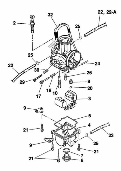 Carburateur Keihin PWK38 Air Striker/Quad Universel