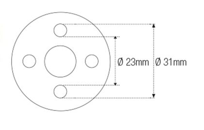 Douille Jmp créneaux colonne direction Øint 23mm Øext 31mm 4 crans Universel