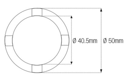 Douille Jmp créneaux bras oscillant chassis Øint 40,5mm Øext 50mm 4 crans Universel