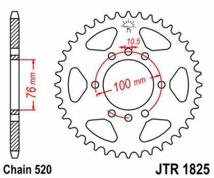 JT. Standard Stahlritzel hinten 1825 - 520 Krone