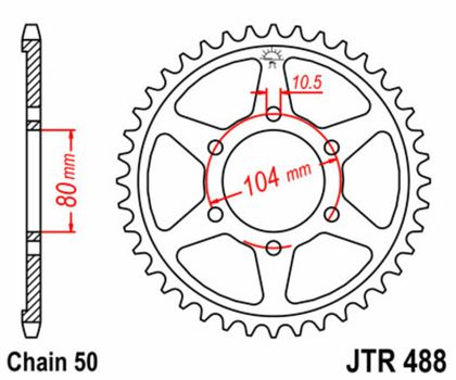 JT. Standard Stahlritzel hinten 488 - 530 Krone