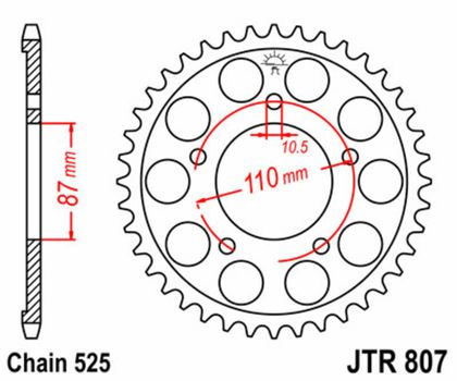 JT. Standard Stahlritzel hinten 807 - 525 Krone