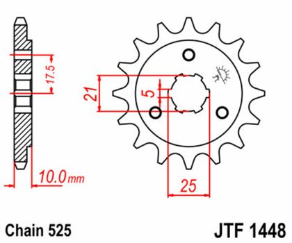 Pignon de sortie de boite JT. acier standard 1448 - 525