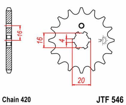 Pignon de sortie de boite JT. acier standard 546 - 420