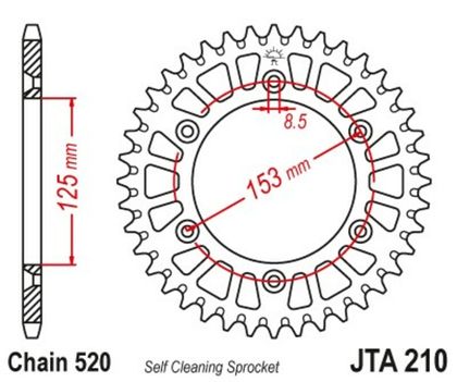 Couronne JT. aluminium ultra-light anti-boue 210 - 520 Ref : JTC00503A / 1096566005 