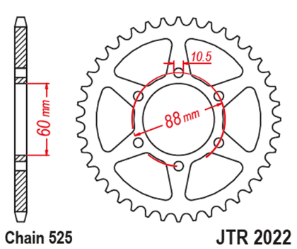 Couronne JT. acier standard 2022 - 525 Ref : JTC00610A / 1127997001 