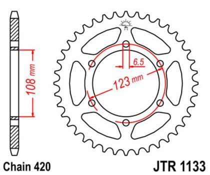 JT. JT/JT 420HDR 11/53 Standard - Standard Rear Sprocket 1133 Chain kit
