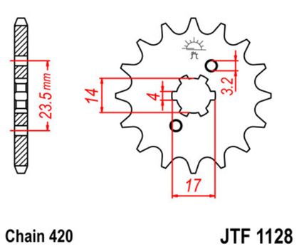 JT. JT/JT 420HDR 11/53 Standard - Standard Rear Sprocket 1131 Chain kit