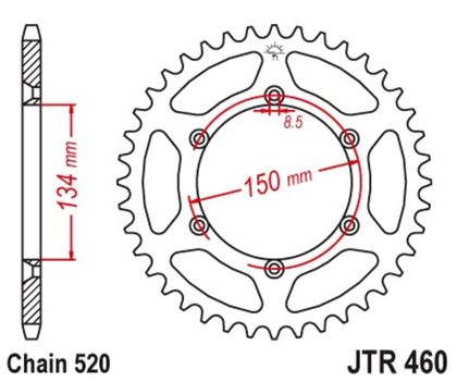 Couronne JT. acier anti-boue 460 - 520 Ref : JTC01056A / 1075484003 