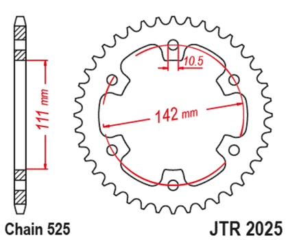 Couronne JT. acier standard 2025 - 525 Ref : JTC01148A / 1127998001 