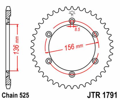 JT. Standard Stahlritzel hinten 1791 - 525 Krone