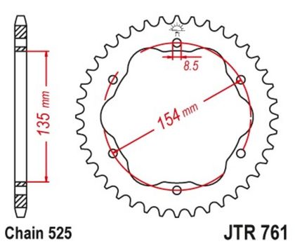 Couronne JT. acier standard 761 - 525 - Nécessite un porte