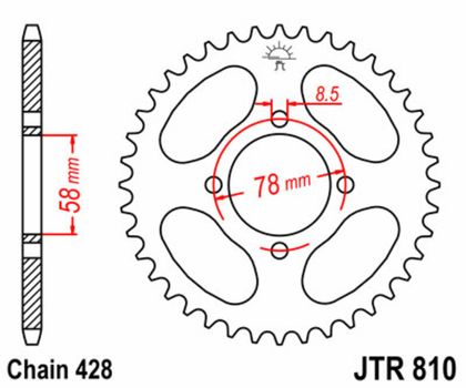 JT. Standard Stahlritzel hinten 810 - 428 Krone