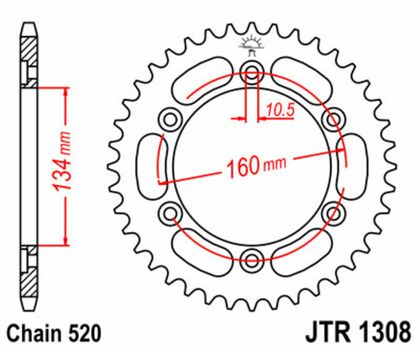 JT. Standard Stahlritzel hinten 1308 - 520 Krone