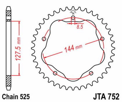 JT. Steel Standard 752 - 525 - Requires a Carrier Crown Ref : JTC01323A / 1075106002 