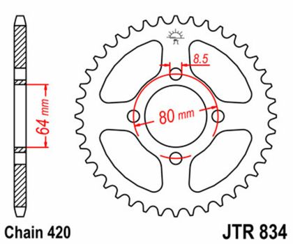 JT. Standard Stahlritzel hinten 834 - 420 Krone