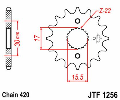 JT. acier standard 1256 - 420 Fortandhjul