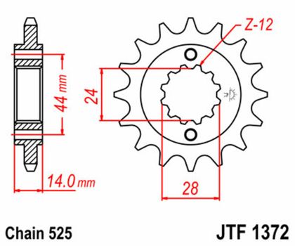 Pignon de sortie de boite JT. acier standard 1372 - 525