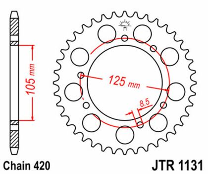 Kit chaine JT. 420HDR 12 - 48 124 Ref : JTC01816A / 3055754 