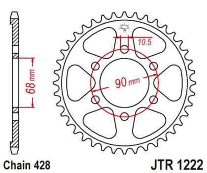 Kit chaine JT. 428HDR 15/47 standard - couronne