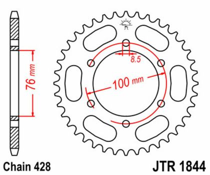 Kit chaine JT. 428HDR 15/52 standard - couronne