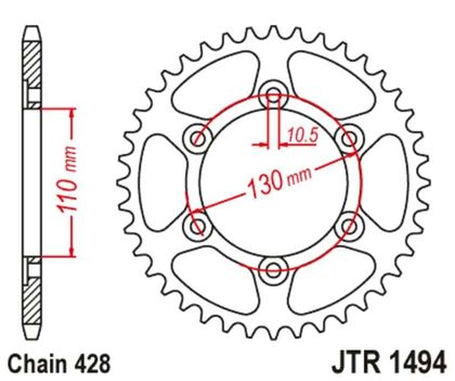 Kit chaine JT. 428HDR 16/56 standard - couronne
