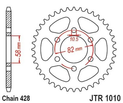Kit chaine JT. 428HDR 14/37 standard - couronne