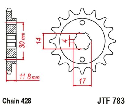 Kit chaine JT. 428HDR 14/37 standard - couronne