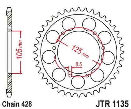 Kit chaine JT. 428HDR 13/69 standard - couronne