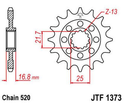 Kit chaine JT. 520HDS 17/38 standard - couronne