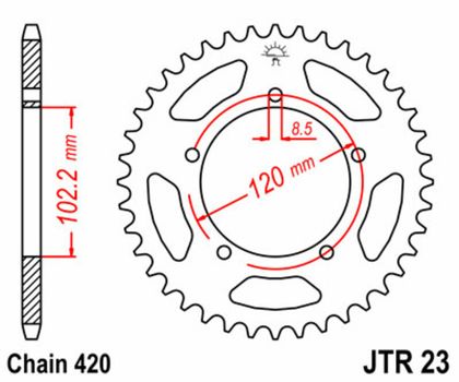 Kit chaine JT. 428HDR 12/47 standard - couronne