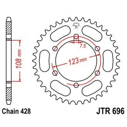 Couronne JT. Acier Standard - 428 49 dents