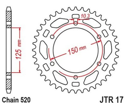 JT. Standardstahl - 520 46 Zähne Getriebe Ref : JTC01890A / 1149606001 