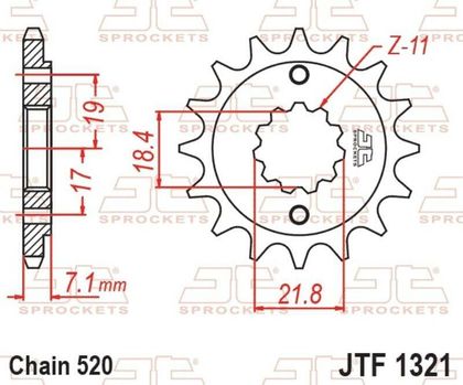 JT. Lärmschutzstahl 1321 - 520 15 Zähne Getriebeabtriebsritzel