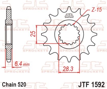 JT. anti-noise steel 520 14 teeth Gearbox output pinion Ref : JTC01894A / 1153111001 
