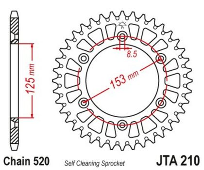 JT. alu standard - 520 49 tænder Bagtandhjul