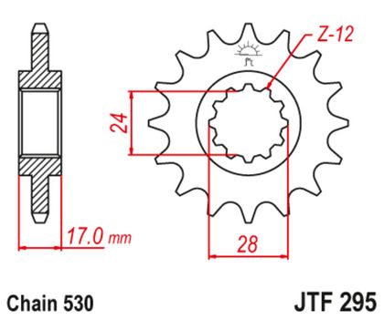 JT. støjreducerende stål 295 - 525 Fortandhjul
