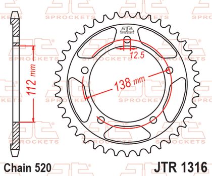 Couronne JT. acier standard - 520 Ref : JTC01935A / 1074902005 